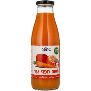 מיץ אורגני תפוח גזר תפוז 750 מ"ל